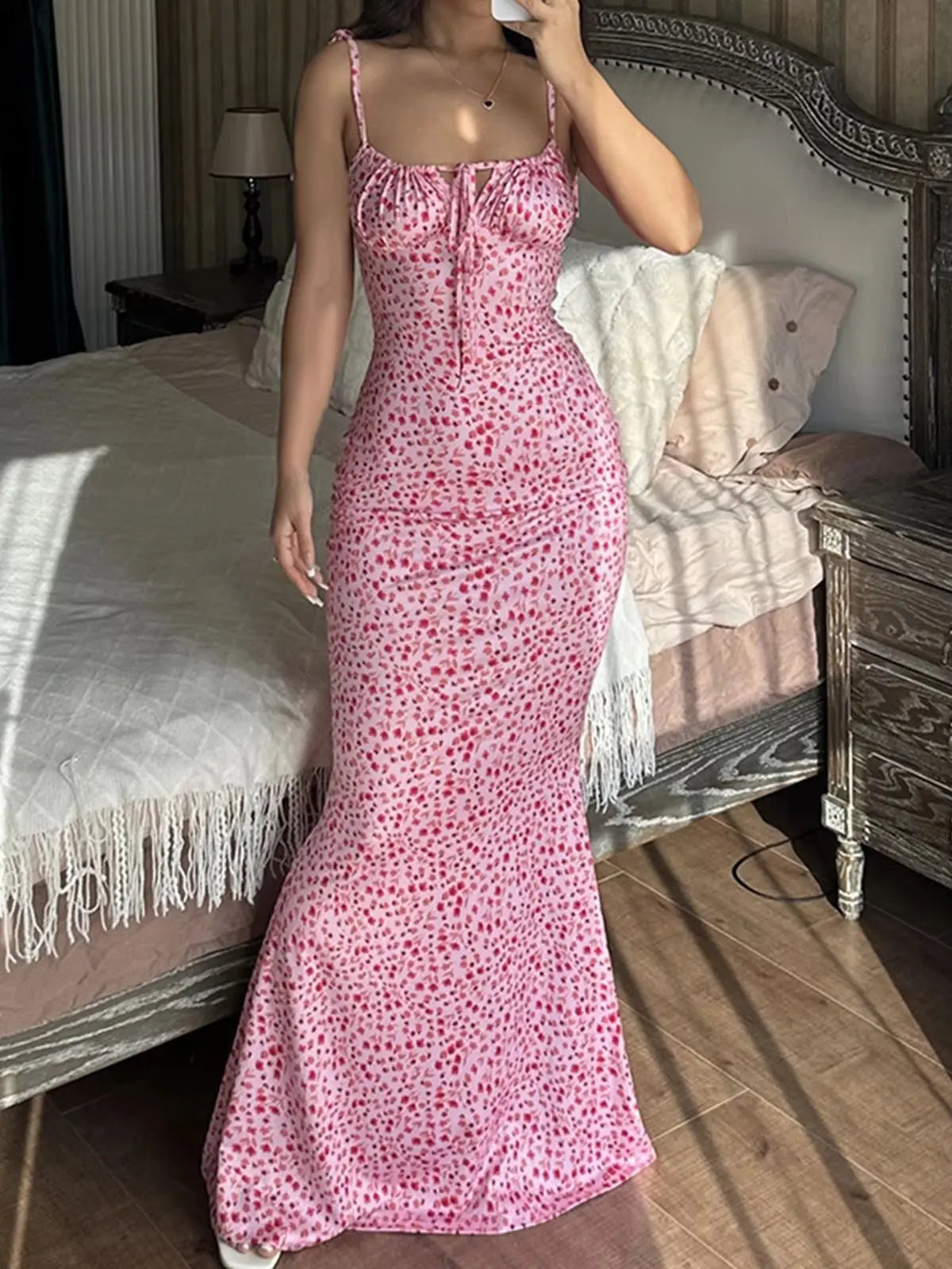 VintRue Strap Midi Dress | After-Dark Poise
