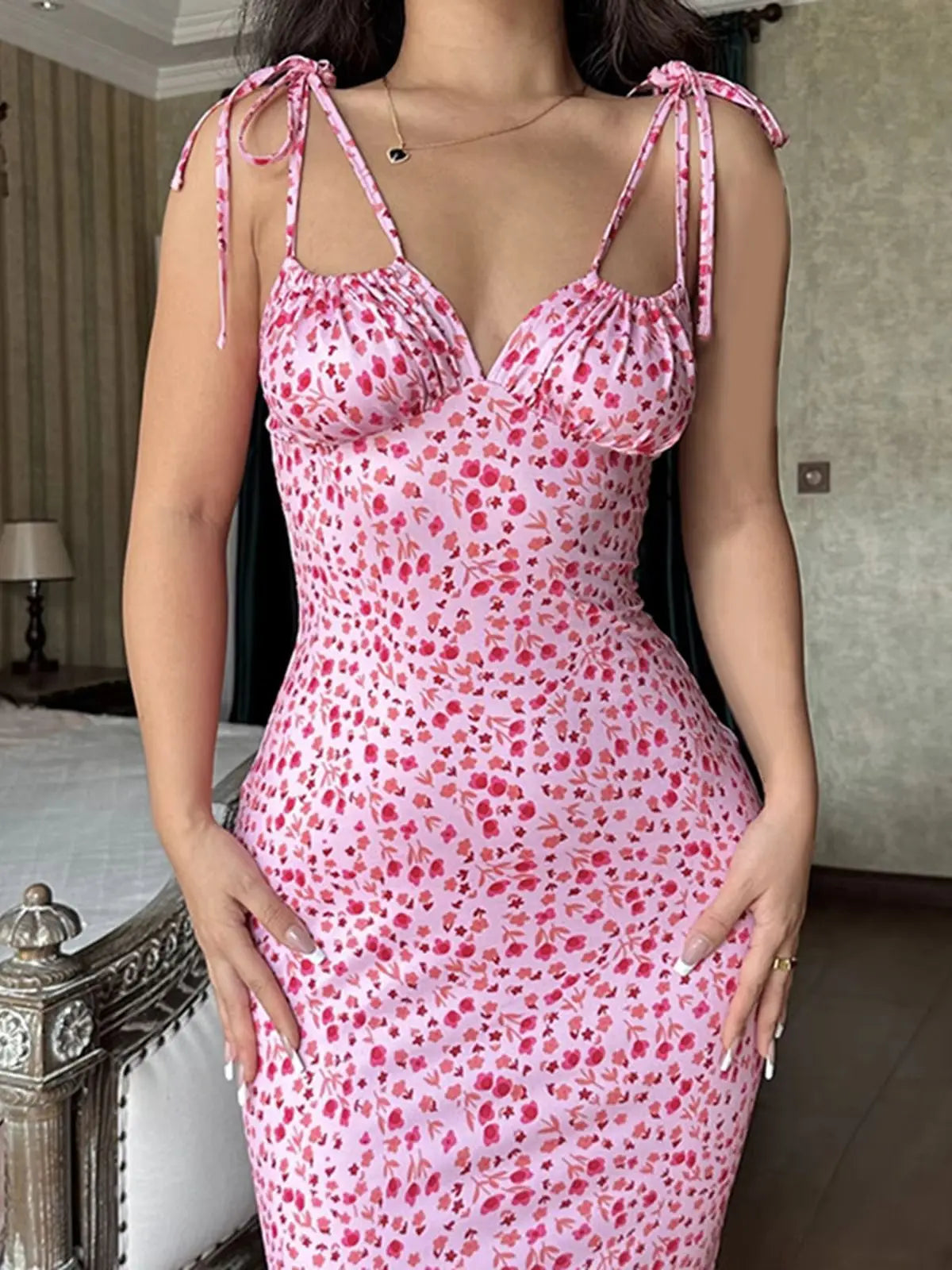 VintRue Strap Midi Dress | After-Dark Poise